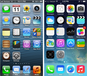 iOS6とiOS7比較